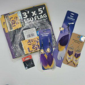NCAA LSU Tigers Flag Team Gift Pack Earrings Hair